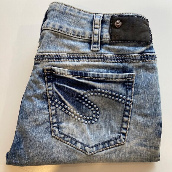 Silver Jeans silver Suki Women Medium Rise Straight Leg Jeans 32 Bleach tie dye - Picture 4 of 13